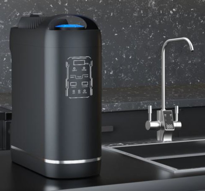 Equipo Cellflux Pro H instalado en cocina, con acabado premium